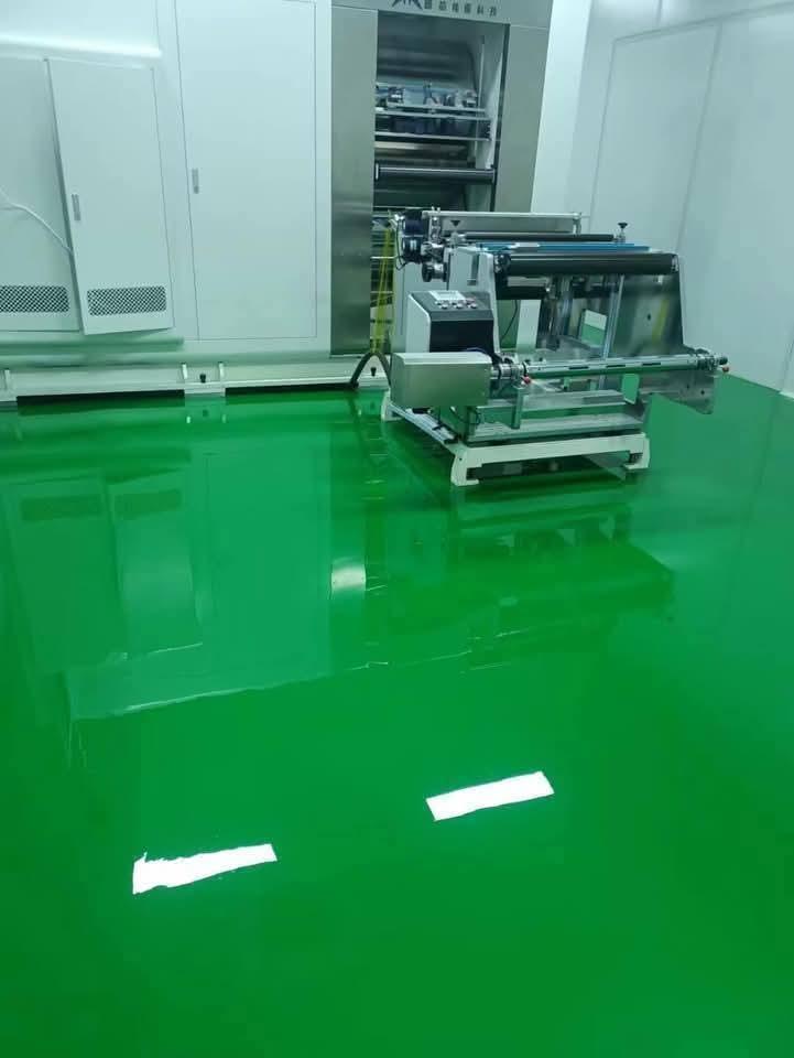 Warehouse floor after grinding and epoxy coating